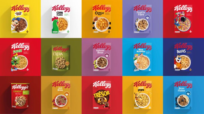 Kellogg cereal kelloggs landor coca campaigns flakes corn redesign trafford recognised easily