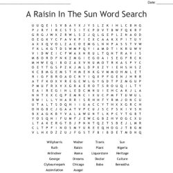 A raisin in the sun word search answer key