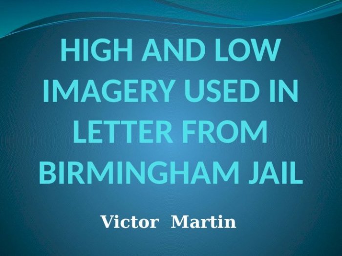 Imagery in letter from birmingham jail